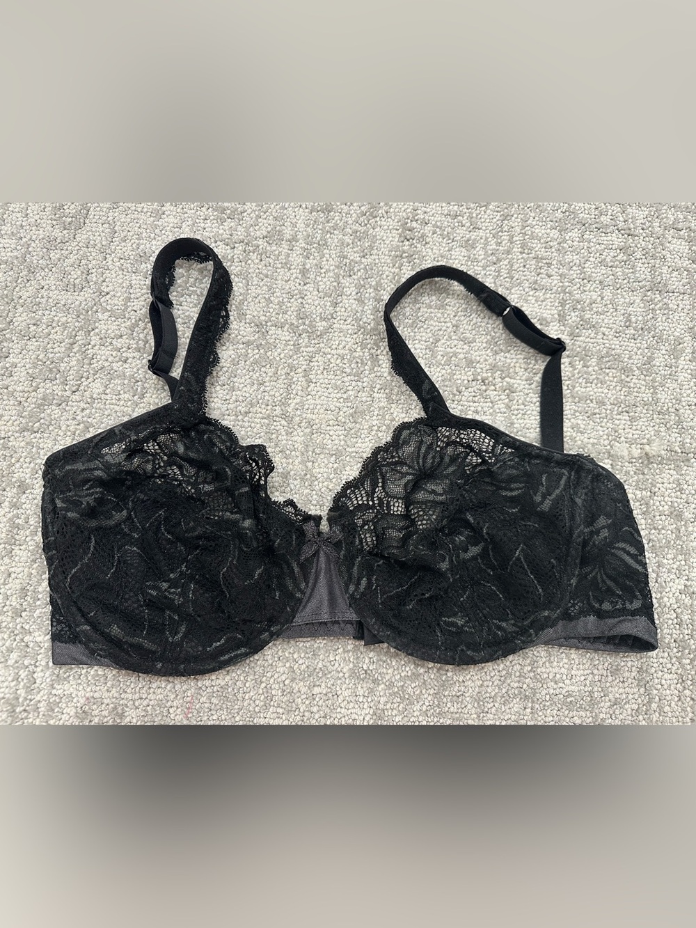Bali Black Lace Underwire Bra - Elegant Women's Intimates Size 38C